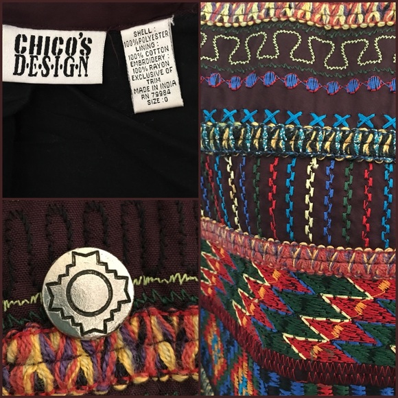 Chico's "Design" Embroidered Southwestern Blazer. - Picture 3 of 5